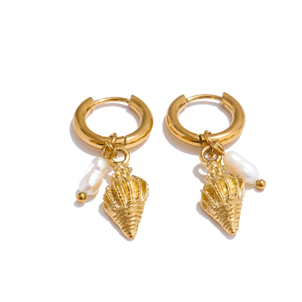 Marine Charm Hoop Earrings