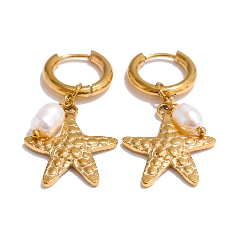 Marine Charm Hoop Earrings