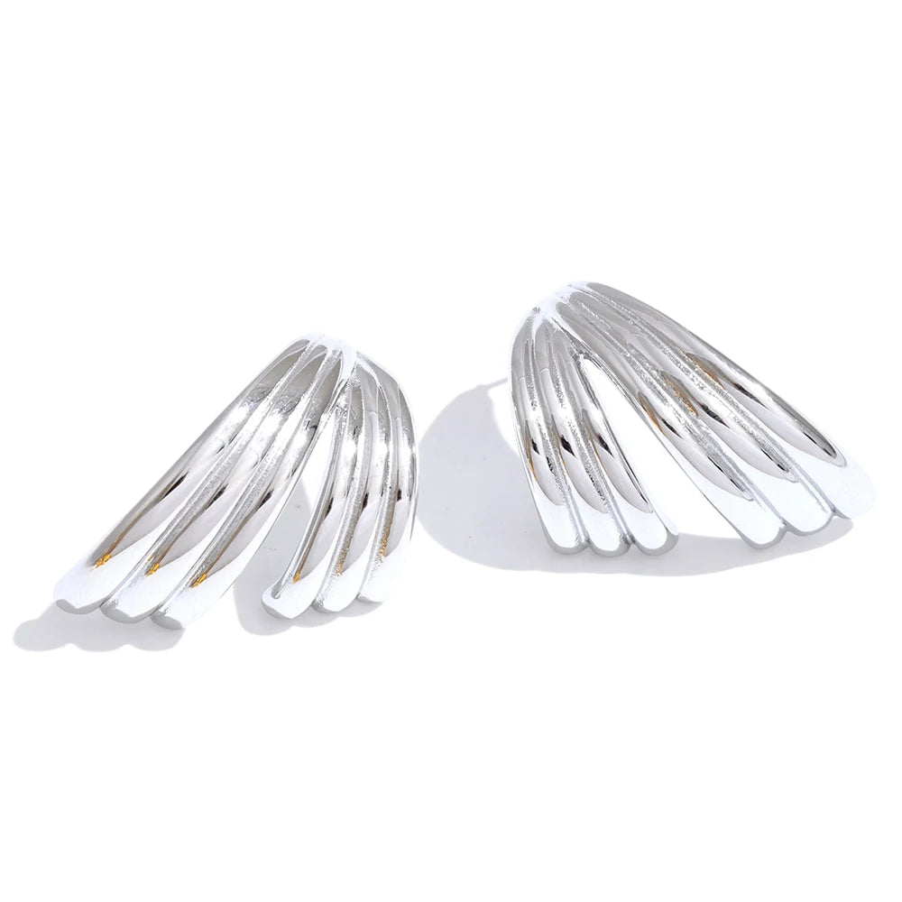 Nova Sculpted Wave Stud Earrings