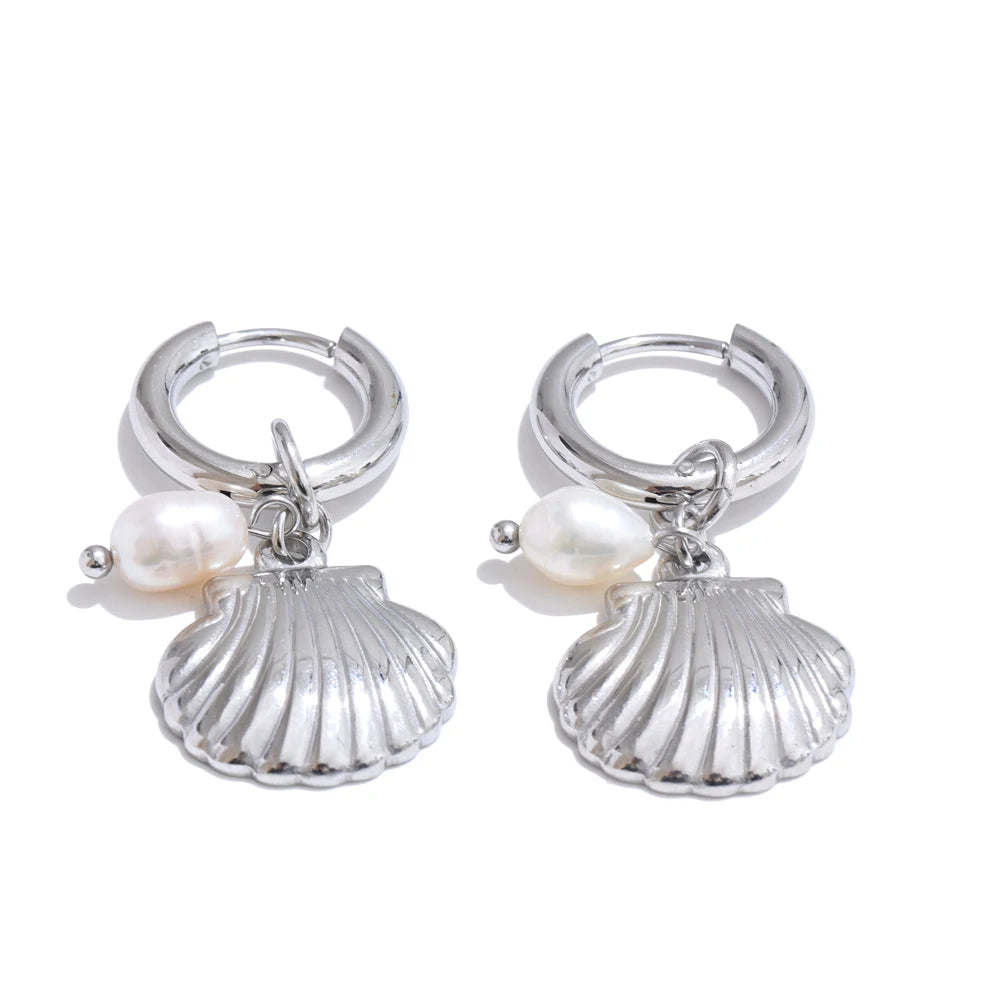 Marine Charm Hoop Earrings
