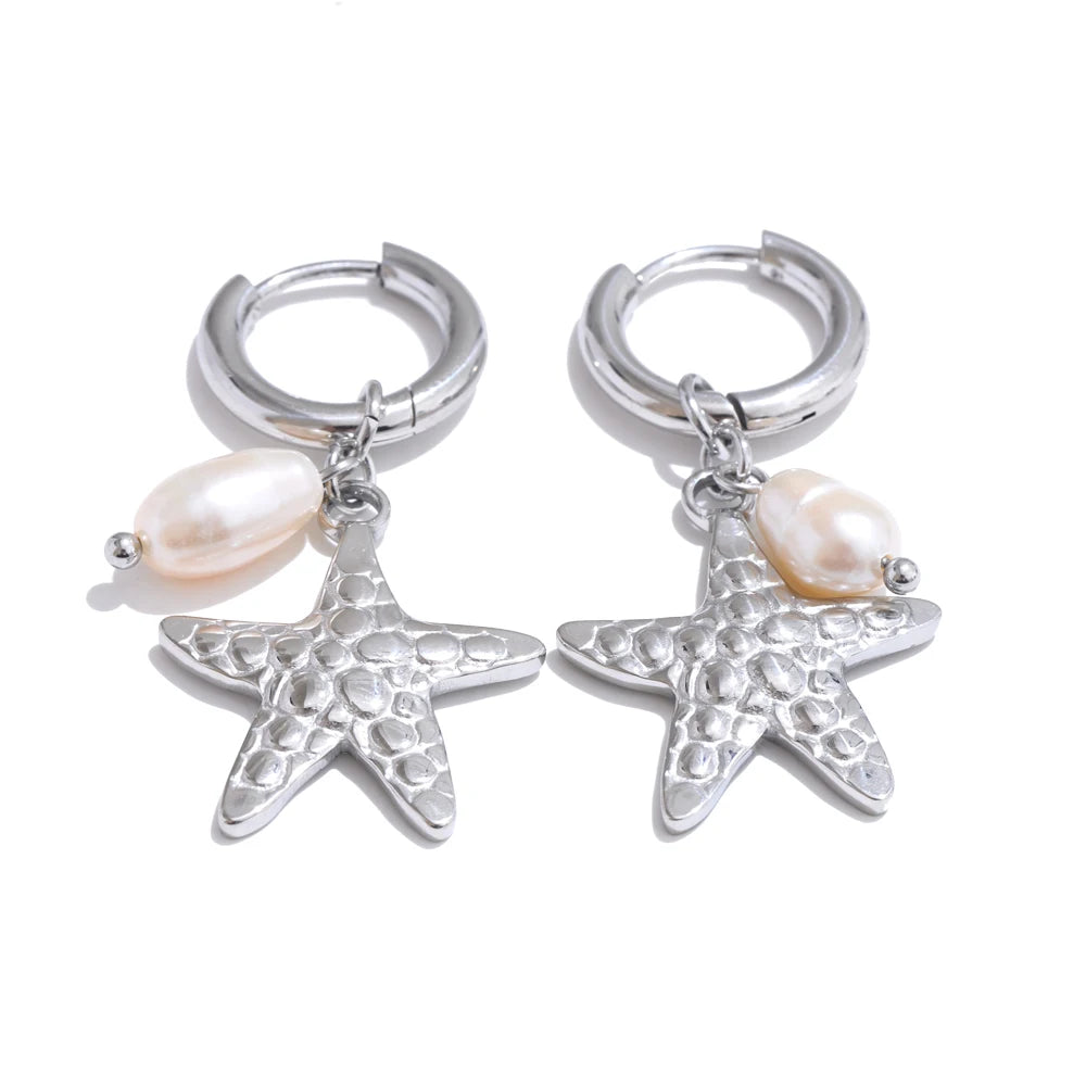 Marine Charm Hoop Earrings