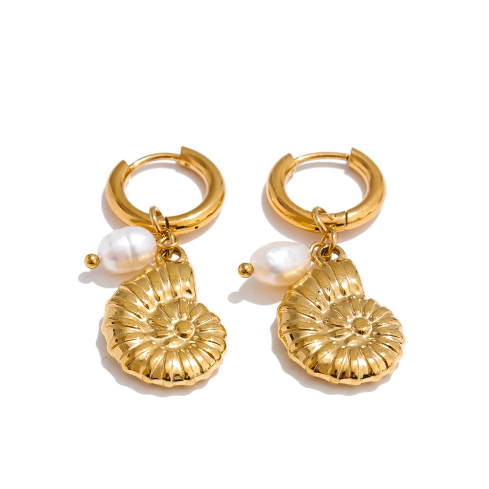 Marine Charm Hoop Earrings