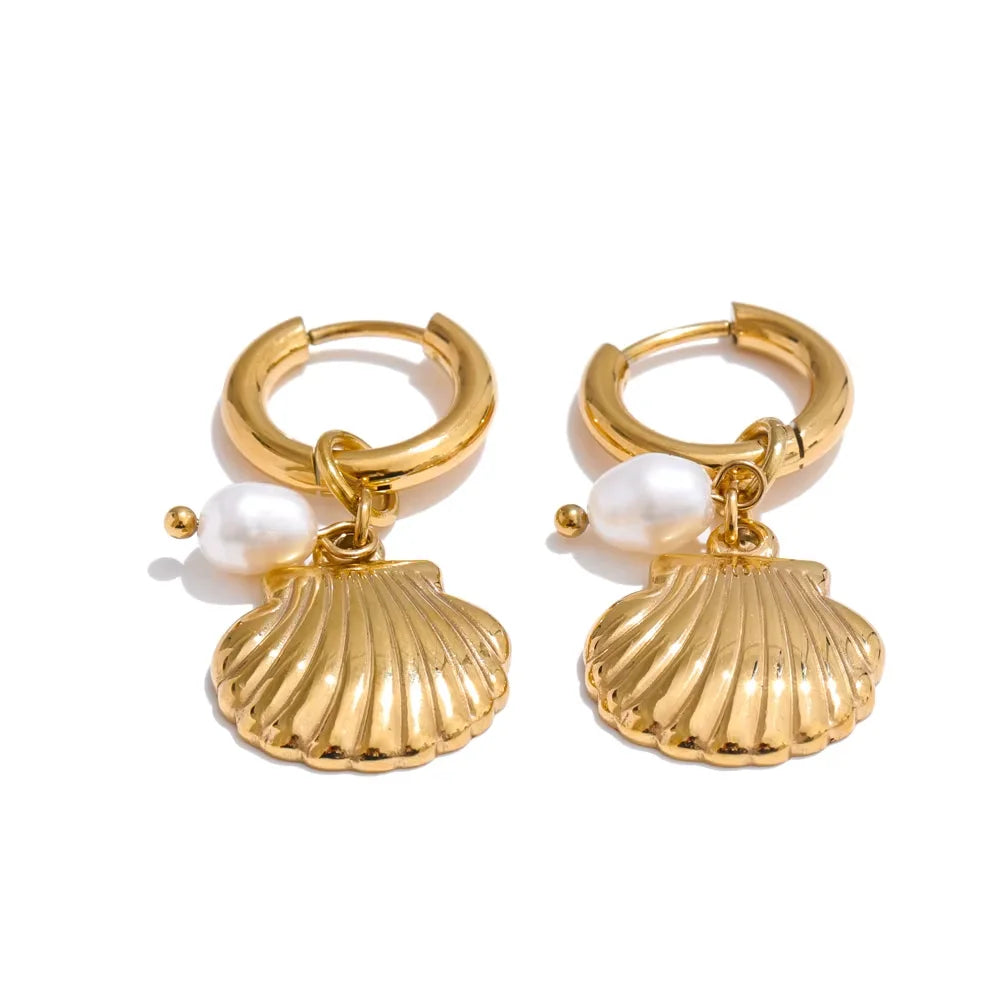 Marine Charm Hoop Earrings