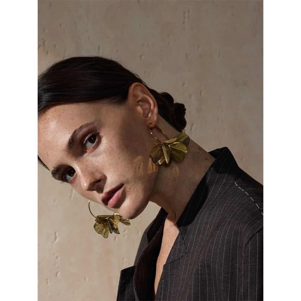 Florentina Gold Filigree Hoop Earrings