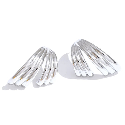 Nova Sculpted Wave Stud Earrings
