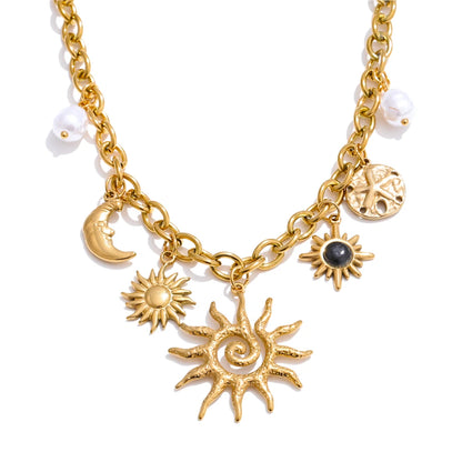 Solstice Gold Charm Necklace