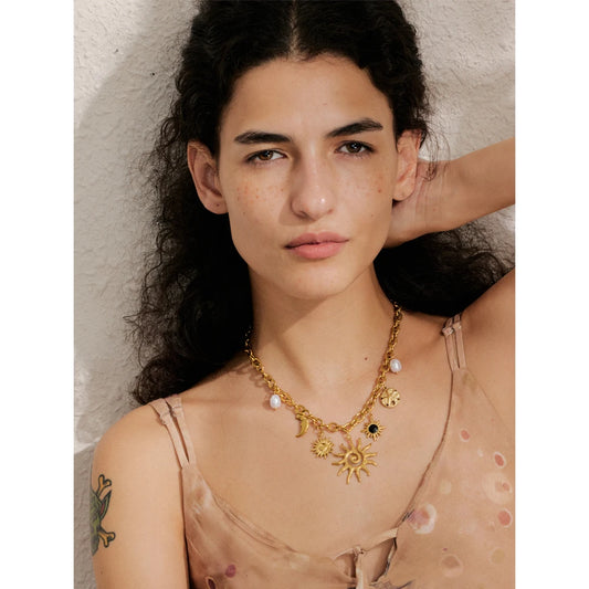 Solstice Gold Charm Necklace