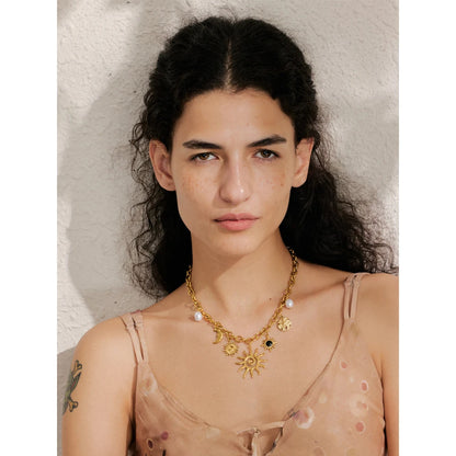 Solstice Gold Charm Necklace