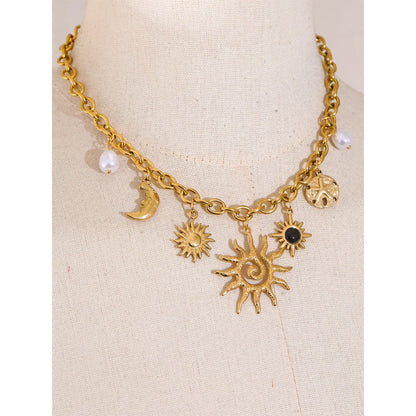 Solstice Gold Charm Necklace