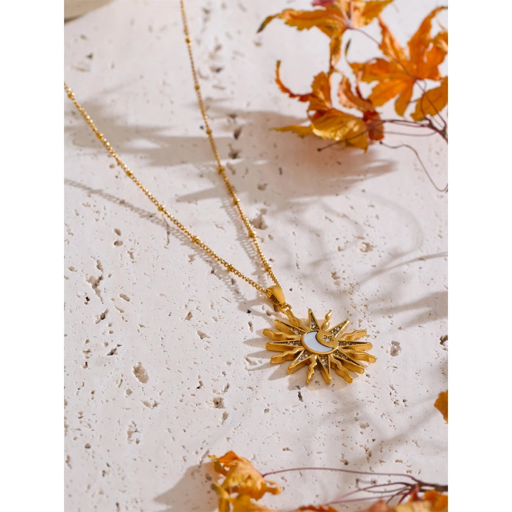 Celestia Sun & Moon Pendant Necklace
