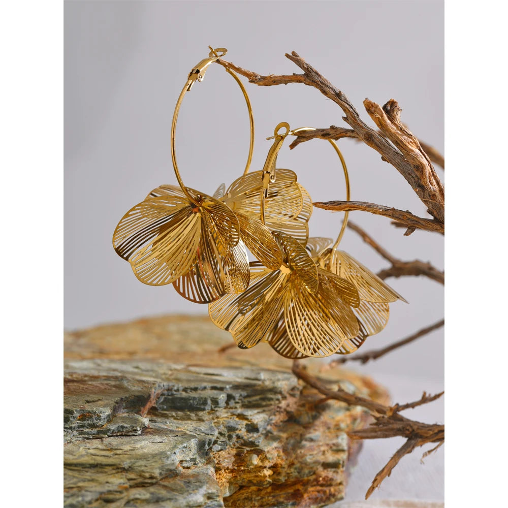 Florentina Gold Filigree Hoop Earrings