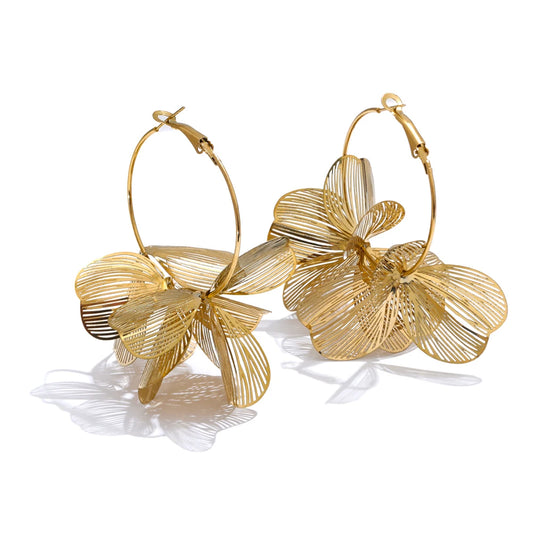 Florentina Gold Filigree Hoop Earrings