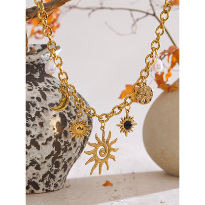 Solstice Gold Charm Necklace